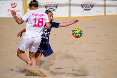 Rozgrywki piłki plażowej na Stadionie Letnim na plaży...