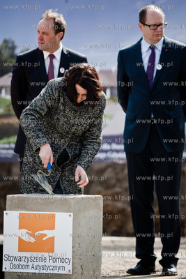 Gdansk. Uroczystosc wmurowania kamienia wegielnego...