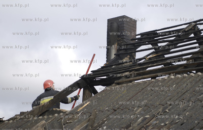 Pozar domu przy Trakcie Sw. Wojciecha w Gdansku. 
W...