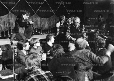 Spotkanie przedstawicieli "Solidarnosci" z Lechem Walesa...
