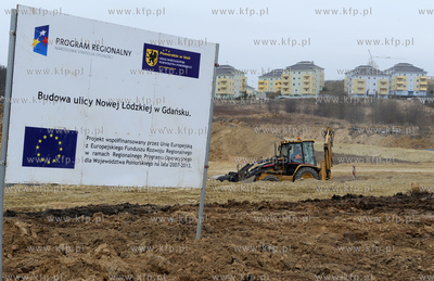 Gdansk. Budowa ulicy Nowej Lodzkiej w ramach projektu...