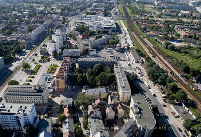 Gdansk Wrzeszcz z lotu ptaka. Okolice Dworca PKP, Po...