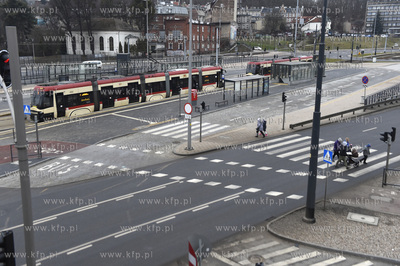 Gdańsk. Węzeł Okopowa. Al. Armii Krajowej, tramwaj...