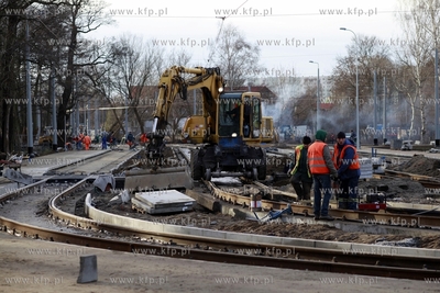Gdansk. Remont torowiska wzdłuż ul. Pomorskiej i...