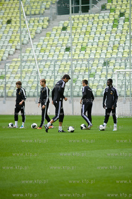 Gdansk. Stadion PGE Arena. Pierwszy oficjalny trening...