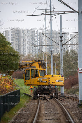 Remont dojazdów do pętli tramwajowej Zaspa w Gdańsku....
