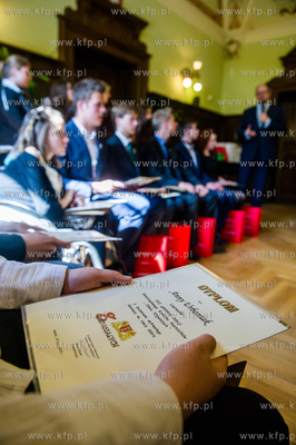 Gdansk. Nowy Ratusz. Uroczystosc wreczenia nagrod w...