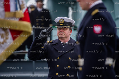 Gdynia. Nabrzeże Pomorskie. Uroczysta przysięga wojskowa...