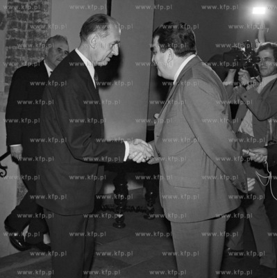 Wizyta dyrektora generalnego UNESCO Rene Maheu w Gdansku....