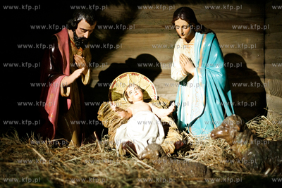 Tradycyjne gdanskie szopki bozonarodzeniowe. Nz. Szopka...