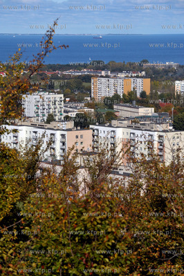 Gdansk Oliwa. Widok z platformy widokowej na gorze...