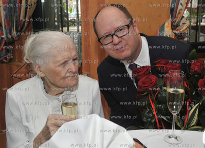 Setne urodziny Janiny KIerat mieszkanki Gdanska.Przyjecie...