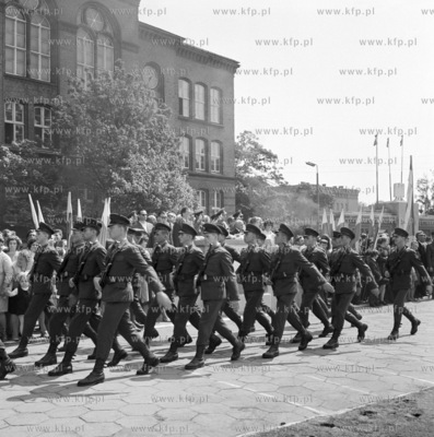 Przysiega wojskowa w koszarach przy ul. Lakowej w Gdansku....
