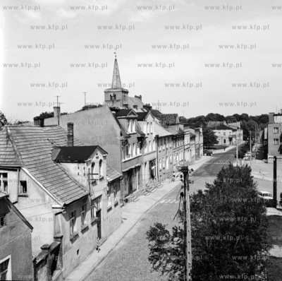 Skarszewy - widok na ulice Kosiuszki. Na drugim planie...