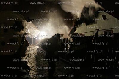 Pozar domu na ulicy Ornitologow 4 w Gdansku - Gorkach...