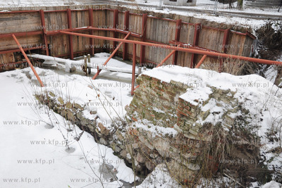 Teren wykopalisk przy ul. Kleszej w okoliczach Kosciola...