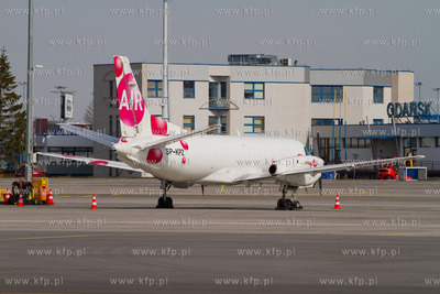 Gdansk, Rebiechowo. Nz. Saab 340 Sprint Air.

fot....