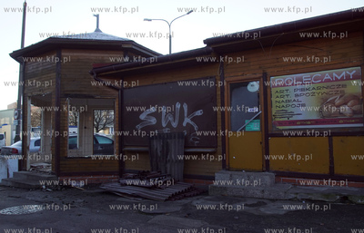 Gdańsk. Suchanino. Rozbiórka targowiska na u zbiegu...