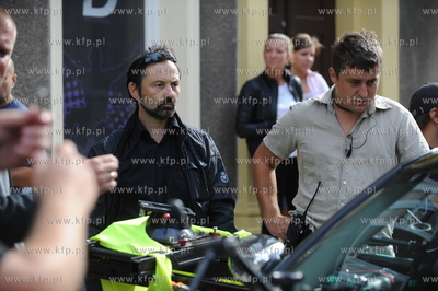 Gdansk, ul. Ogarna. Zdjecia z planu filmu "Milion Dolarow"w...