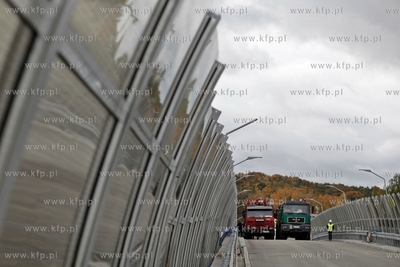 Proby obciazeniowe na estakadzie nad al. Grunwaldzka....