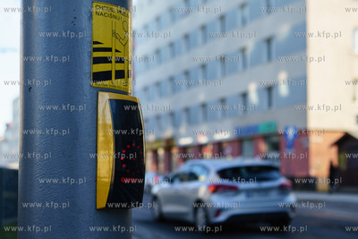 Gdańsk, Wrzeszcz, ul. Grunwaldzka. Nz.  Przycisk dla...