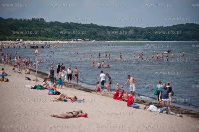 Sopot. Tlumy turystow, podczas slonecznego i goracego...