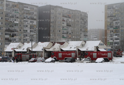 Pozar w sklepie rybnym na Gdanskim osiedlu Morena,...