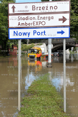 Zalany Gdańsk Wrzeszcz po intensywnych opadach deszczu....