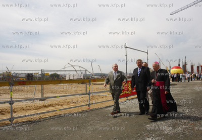 Gdansk Letnica. Ceremonia wmurowania kamienia wegielnego...