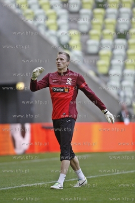 Gdansk. PGE Arena. Trening reprezentacji Polski wpilce...