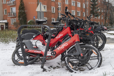 Stacja MEVO na ul. Tartacznej w Gdańsku. Rowery MEVO...