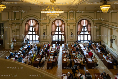 Gdańsk. Siedziba Rady Miasta.  Spotkanie wiceprezydentki...