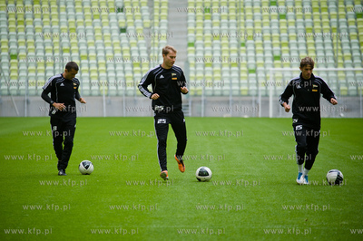 Gdansk. Stadion PGE Arena. Pierwszy oficjalny trening...