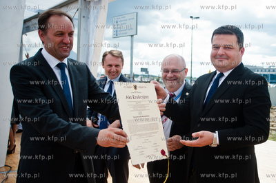 Gdansk. Rebiechowo. Uroczystosc wmurowania kamienia...