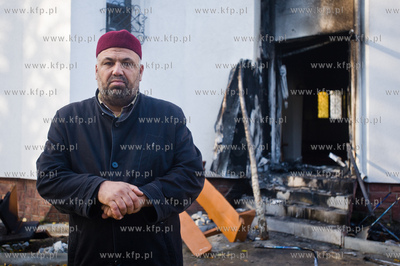 Gdansk. Meczet przy ul. Abrahama, pod drzwiami ktorego...