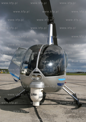 Gdansk, Rebiechowo Nz.Smiglowiec Robinson R44 Blekitny...