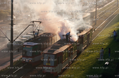 Gdansk, ul. Kartuska. Awaria tramwaju w wyniu ktorej...