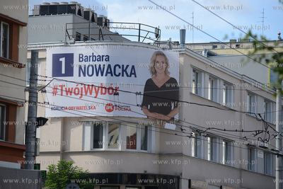 Billboard wyborczy Barbary Nowackiej w Gdyni na ul....