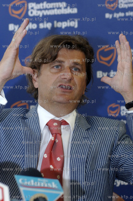 Gdansk. Konferencja prasowa Przewodniczacego sejmowej...