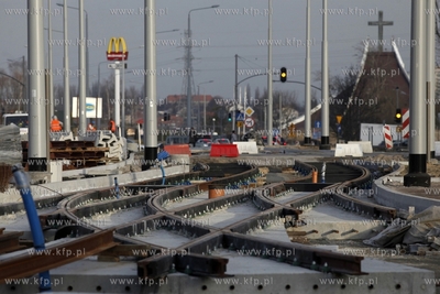 Budowa linii tramwajowej na gdańskiej Morenie. 25.02.2015...