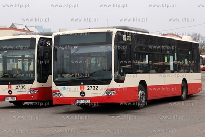 Zajezdnia autobusowa ZKM przy ul. Hallera w Gdańsku....