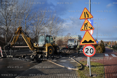 Sopotu. Remont instalacji wodociagowych na ulicy Bitwy...