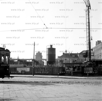 Gdansk Targ Drzewny poczatki budowy biurowca PZU, po...