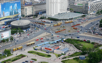 Warszawa z tarasu widokowego na 30 pietrze Palacu Kultury...