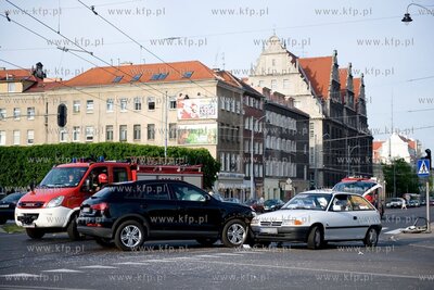 Gdansk. Wypadek na skrzyzowaniu ul. Kartuskiej i Pohulanki....