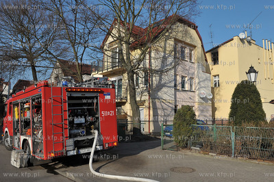 Sopot ulica Grunwaldzka 97a. Pozar mieszkania na poddaszu....