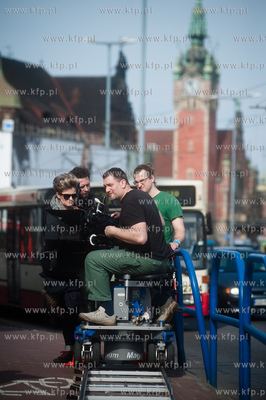 Gdansk. Nowy Ratusz. Plan zdjeciowy serialu pt. Prawo...