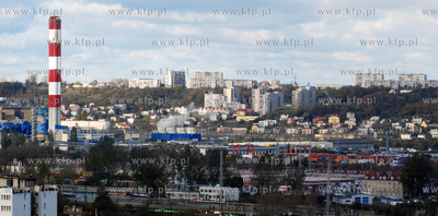 Panorama Gdyni. Nz. Elektrocieplownia oraz dzielnice...