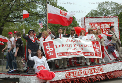 Parada 3-majowa, chicagowskiej Polonii. Nz. przedstawiciele...