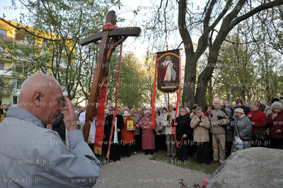 Uroczystosc poswiecenia kamienia Jana Pawla II na terenie...